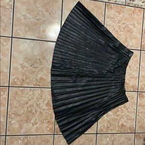 Black pleather pleated skirt